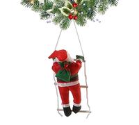Père Noël grimpant sur une échelle, décorations de Noël, mini pendentif festif avec poupée de Père Noël grimpant avec corde, décoration saisonnière pour la maison, l'école, le magasin, le centre