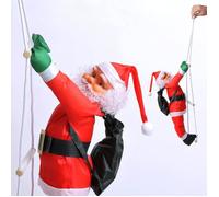 Père Noël Grimpant Sur Une Échelle En Corde De 60 Cm, Décoration De Noël À Suspendre Pour Intérieur Ou Extérieur, Échelle D'Es[P62]