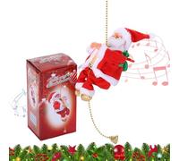 Pere Noel Grimpeur Automate,Santa Claus Musical Climbing Rope,2026 Climbing Santa on Rope,Electric Santa Climbs Up & Down with Music Lights,Christmas Decoration for Tree, Window, Holiday (1PCS)