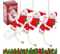 Pere Noel Grimpeur Automate,Santa Claus Musical Climbing Rope,2026 Climbing Santa on Rope,Electric Santa Climbs Up & Down with Music Lights,Christmas Decoration for Tree, Window, Holiday (3PCS)