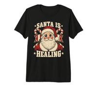 Père Noël guérit Noël Gen Alpha Funny Meme T-Shirt Haut de Gamme