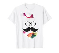 Père Noël Hipster Lunettes Moustache Visage Noël Drôle T-Shirt