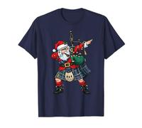 Père Noël Jouant à la Cornemuse écossaise drôle de Vacances T-Shirt