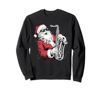 Père Noël Jouant du Saxophone Jazz drôle Noël saxophoniste P Sweatshirt