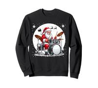 Père Noël jouant du tambour, costume de lune de Noël, batteur, lecteur de musique Sweatshirt