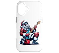 Père Noël Jouant Un Solo sur la Guitare électrique drôle Coque pour iPhone 16