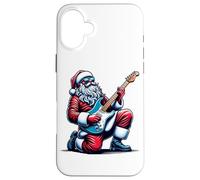 Père Noël Jouant Un Solo sur la Guitare électrique drôle Coque pour iPhone 16 Plus