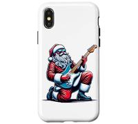 Père Noël Jouant Un Solo sur la Guitare électrique drôle Coque pour iPhone X/XS