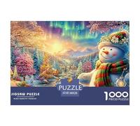 Père Noël Joyeux avec Lanterne dans Une scène hivernale Magique Puzzle De 1000 Pièces Christmas Style Puzzles Classiques pour Toutes Les Âges 38x26cm/1000pcs