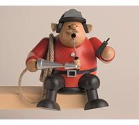 Père Noël Kantenhocker Pompier L= 13x11x15cm NEU Fumer Figurine Fumée