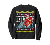 Père Noël Moche et drôle au Volant d'une Voiture Vintage Hot Rod Sweatshirt
