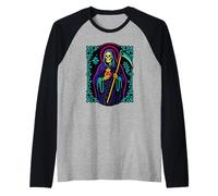 Père Noël Muerte Flamme Coeur Sacré Prière Art Manche Raglan
