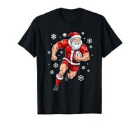Père Noël Musclé Jouant au Rugby Comic Noël T-Shirt