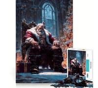 Père Noël musclé︰ Puzzle de 1000 pièces pour Adolescents, thème Salle du trône d'hiver, Exercice cérébral, Jeu d'assemblage apaisant et Amusant, Objet de Collection (38x52cm)