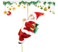 Père Noël Musical avec Corde d'escalade Décoration Saisonnière Alimentée | Décoration De Porte Pour Noël Pour Maison Hôtel Bureau Salon Chambre Mur Rassemblement Familial Entrée