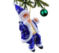 Père Noël Musical de Noël - Chaîne à Perles Escalade Électrique du Père - Vieillard à Barbe Blanche pour Intérieur Garçon Fille Salon Chambre Nursery Entrée Porte d'Entrée Maison