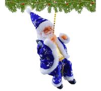 Père Noël Musical de Noël, Père Noël électrique grimpant sur Une chaîne, Vieil à Barbe Blanche pour Centre Commercial, crèche, Accessoire de Farce, intérieur, Salon, entrée, Porte d'entrée