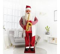 Père Noël Musical Électrique, Grandes Poupées De Noël Grandeur Nature Animées Et Dansantes, Figurines De Noël Activées Par Le Mouvement, Décoration De Bienvenue For Les Fêtes De Fin D'année.(C)