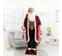 Père Noël Musical Électrique, Grandes Poupées De Noël Grandeur Nature Animées Et Dansantes, Figurines De Noël Activées Par Le Mouvement, Décoration De Bienvenue For Les Fêtes De Fin D'année.(D)