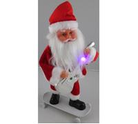 Père Noel musical et lumineux guitariste et automate