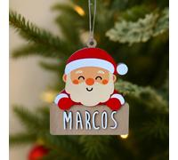 Père noël personnalisable en bois rouge TU