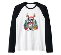 Père Noël Pitbull Bois de Renne de Noël Lumières de Noël Manche Raglan