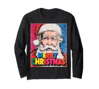 Père Noël Pop Art Merry Christmas Manche Longue