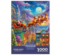 Père Noël Puzzle 1000 Piece pour Adultes, Puzzle Difficile Jeu D'adresse pour Toute La Famille 70x50cm/1000pcs