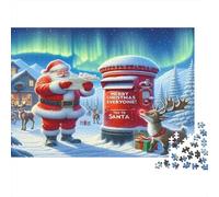 Père Noël Puzzle 1000 Pièces Adulte sans Poussière, Puzzle Difficile énigme De Compétence Logique pour Une Activité Zen, Puzzle Cadeau d'anniversaire 38x26cm/1000pcs