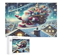 Père Noël Puzzle 1000 Pièces Design Moderne Vacances de Noël Jeu Éducatif 3D pour Adultes Et Enfants Divertissement Créatif Cadeau Unique 1000 PCS