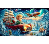 Père Noël Puzzle 1000 pièces Papier recyclé Jeux éducatifs Jeu Stimulant pour Adultes et Enfants de 12 Ans et Plus 38x26cm/1000pcs