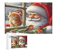 Père Noël Puzzle 1000 Pièces Vision 3D Artistique Vacances de Noël Jeu D'Intelligence Éducatif pour Adultes Et Enfants Cadeau Unique Famille Relaxation 1000 PCS