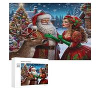 Père Noël Puzzle 300 Pièces Challenge 3D Unique Vacances de Noël Jeu D'Intelligence pour Adultes Et Enfants Relaxation Artistique Cadeau De Famille Décoration 300 PCS