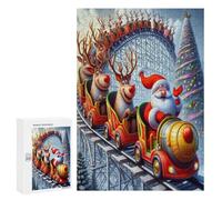Père Noël Puzzle 300 Pièces Décoratif 3D Vacances de Noël Jeu Éducatif pour Famille Vision 3D Relaxation Assemblage Amusant Cadeau Unique 300 PCS
