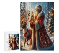 Père Noël Puzzle 300 Pièces Décoration Moderne 3D Vacances de Noël Jouet Éducatif pour Famille Divertissement Créatif Challenge Cadeau Unique 300 PCS