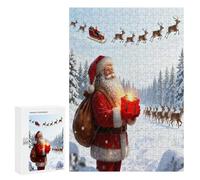 Père Noël Puzzle 300 Pièces Vision 3D Unique Vacances de Noël Jeu D'Intelligence pour Adultes Et Enfants Divertissement Créatif Cadeau Unique Famille 300 PCS