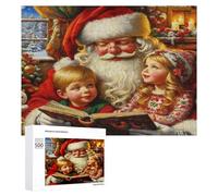 Père Noël Puzzle 500 Pièces Décoratif 3D Vacances de Noël Jeu Éducatif pour Famille Vision 3D Relaxation Assemblage Amusant Cadeau Unique 500 PCS