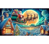 Père Noël Puzzle pour Adultes 1000 pièces Jeu Familial Amusant & Stimulant Jeu de Puzzle Défi de Jeu éducatif pour Adultes 38x52cm/1000pcs