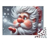 Père Noël Puzzle pour Adultes Puzzle 1000 Pièces Flocons de Neige Jeu de Puzzle 1000 Pièces Décoration Cadeau 38x26cm/1000pcs