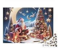 Père Noël Puzzle pour Adultes Puzzle 1000 Pièces Papier Sapin de Noël Puzzle en Famille Décoration Détente Cadeau Fête 38x26cm/1000pcs