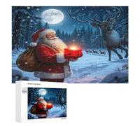 Père Noël Puzzles 1000 Pièces Educa Vision 3D Vacances de Noël Décoration Intérieure Artistique pour Adultes Et Enfants Challenge Difficile Relaxation Famille 1000 PCS