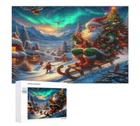 Père Noël Puzzles 1000 Pièces Moderne 3D Vacances de Noël Divertissement Créatif pour Adultes Et Enfants Challenge Décoration Intérieure Cadeau Unique 1000 PCS