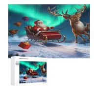 Père Noël Puzzles 1000 Pièces Qualité Supérieure 3D Vacances de Noël Divertissement Artistique pour Adultes Et Enfants Jeu Éducatif Décoration Moderne Challenge 1000 PCS