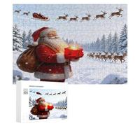 Père Noël Puzzles 300 Pièces Educa Famille Vacances de Noël Challenge 3D Qualité Supérieure Relaxation & Art Décoration Intérieure Assemblage Amusant 300 PCS