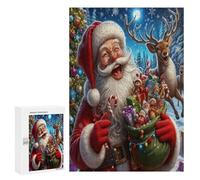 Père Noël Puzzles 300 Pièces Moderne Artistique Vacances de Noël Relaxation pour Adultes Et Enfants Challenge 3D Décoration Intérieure Assemblage Amusant 300 PCS
