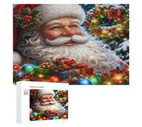 Père Noël Puzzles 300 Pièces Qualité Supérieure 3D Vacances de Noël Divertissement Artistique pour Adultes Et Enfants Jeu Éducatif Décoration Moderne Challenge 300 PCS