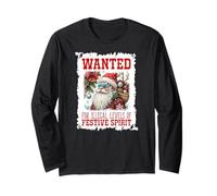 Père Noël : recherché pour Niveaux illégaux d'esprit de fête Manche Longue