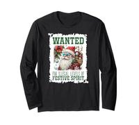 Père Noël : recherché pour Niveaux illégaux d'esprit de fête Manche Longue