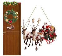 Père Noël Renerna Pendentif de Noël, acrylique 7,87 pouces | Traîneau d ?Le pour décoration de vacances Père Noël Slei?h Ornament, Deer ?GH Santå Claus Ornament for Tree | Décor festif