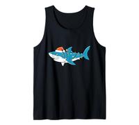 Père Noël Requin lumières de Noël Sharkmas Tree Xmas Boys Men Tee Débardeur